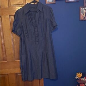 New York & Company Navy Short Sleeve Dress